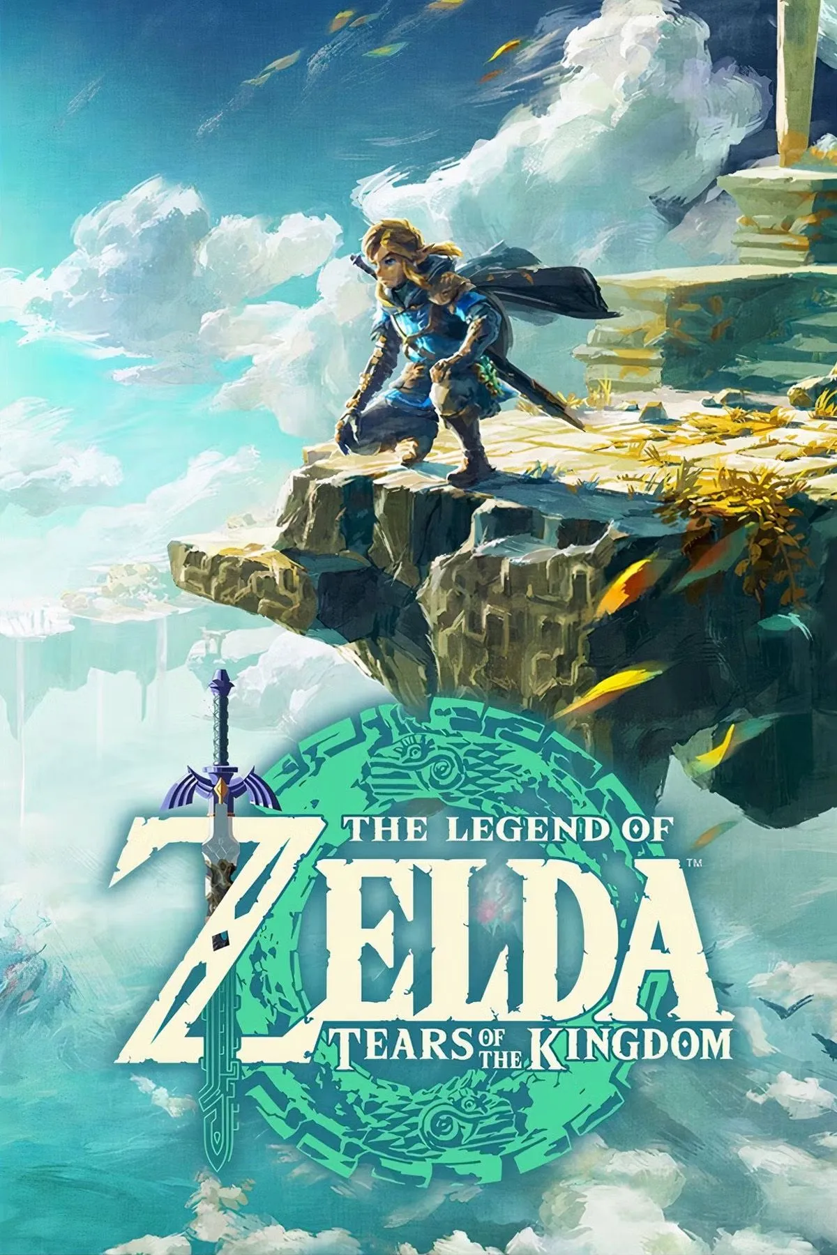 Link, nhân vật chính của The Legend of Zelda: Tears of the Kingdom, đứng trên một ngọn núi nhìn ra thế giới rộng lớn Hyrule