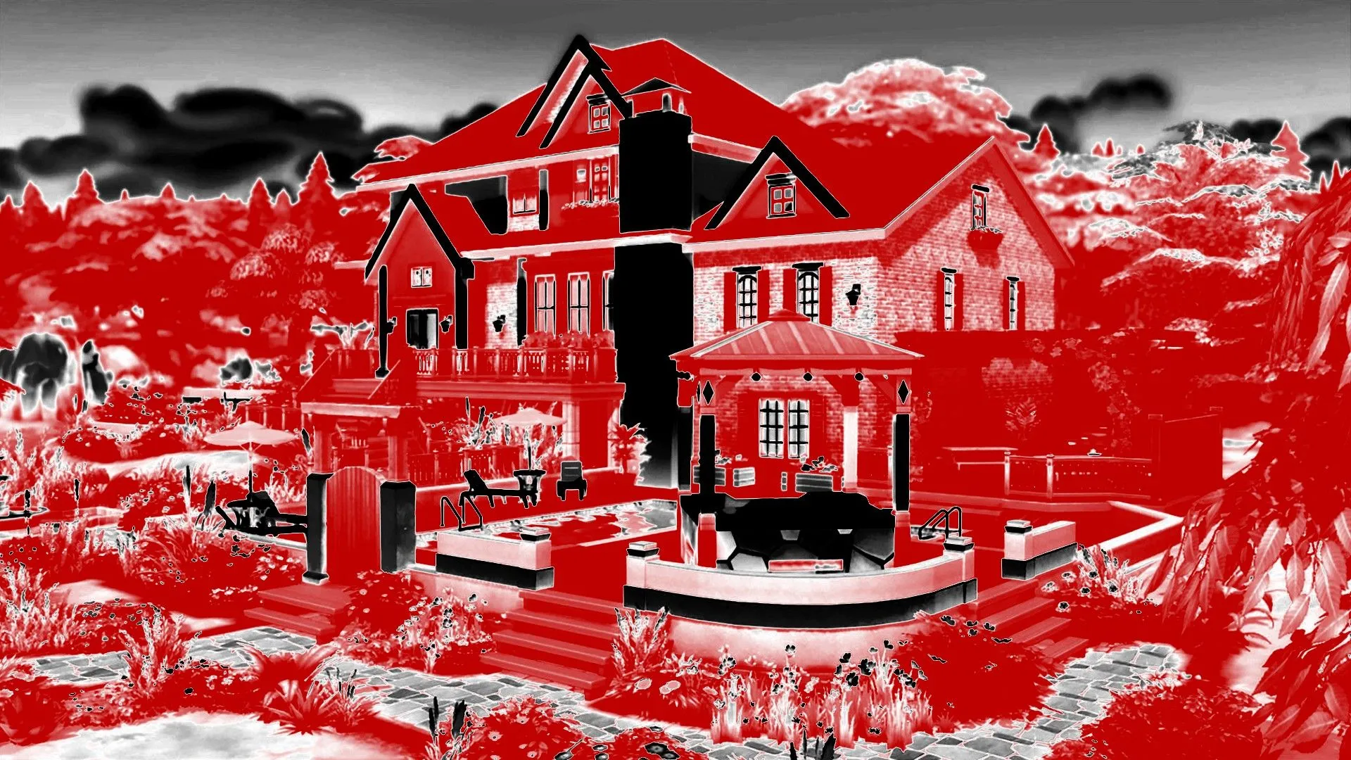 Lô đất trống với bầu không khí u ám, hình ảnh minh họa cho thử thách ngày tận thế trong The Sims 4