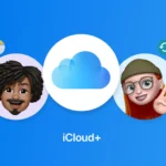 Logo dịch vụ iCloud+ của Apple, biểu tượng đám mây xanh.