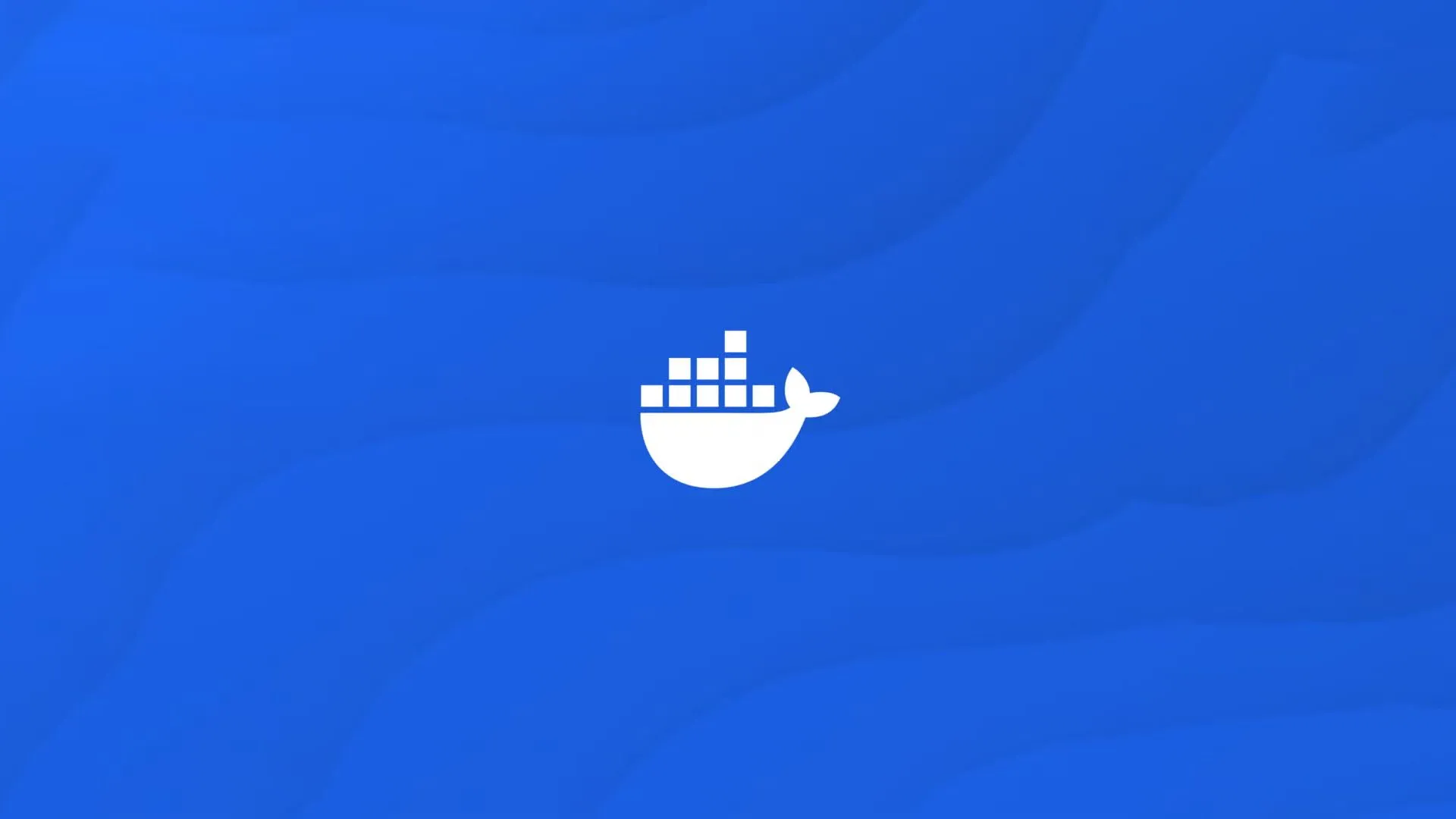 Logo Docker màu trắng trên nền xanh biểu trưng cho công nghệ container.