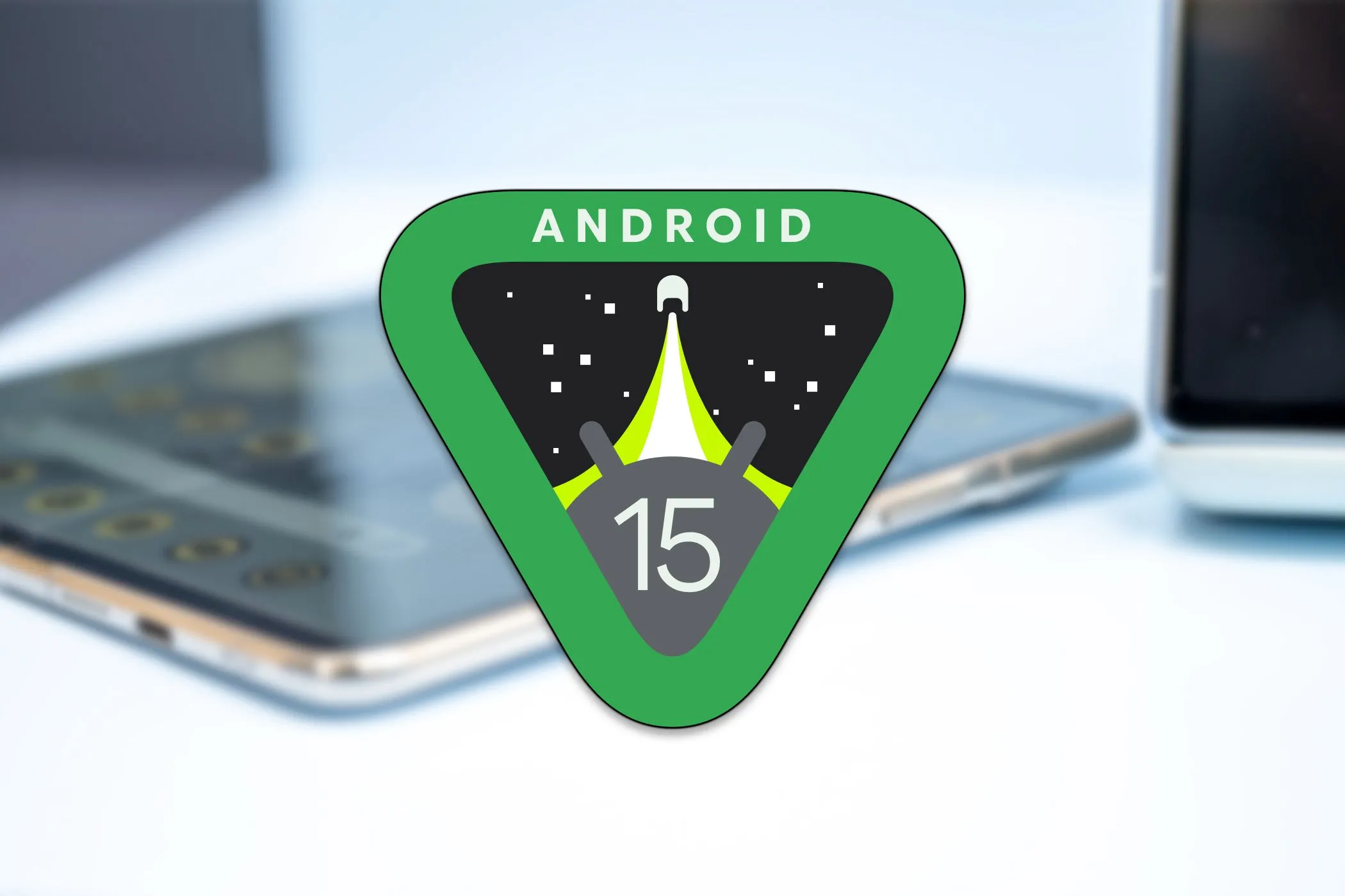 Logo hệ điều hành Android 15, cung cấp trải nghiệm phần mềm thuần Google trên Pixel 9 Pro.