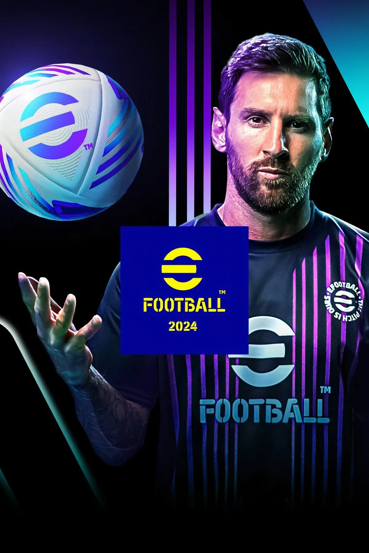 Màn hình gameplay của Pro Evolution Soccer 2009 (PES 2009) với góc nhìn từ phía sau cầu thủ, sân cỏ và khán đài rõ nét.