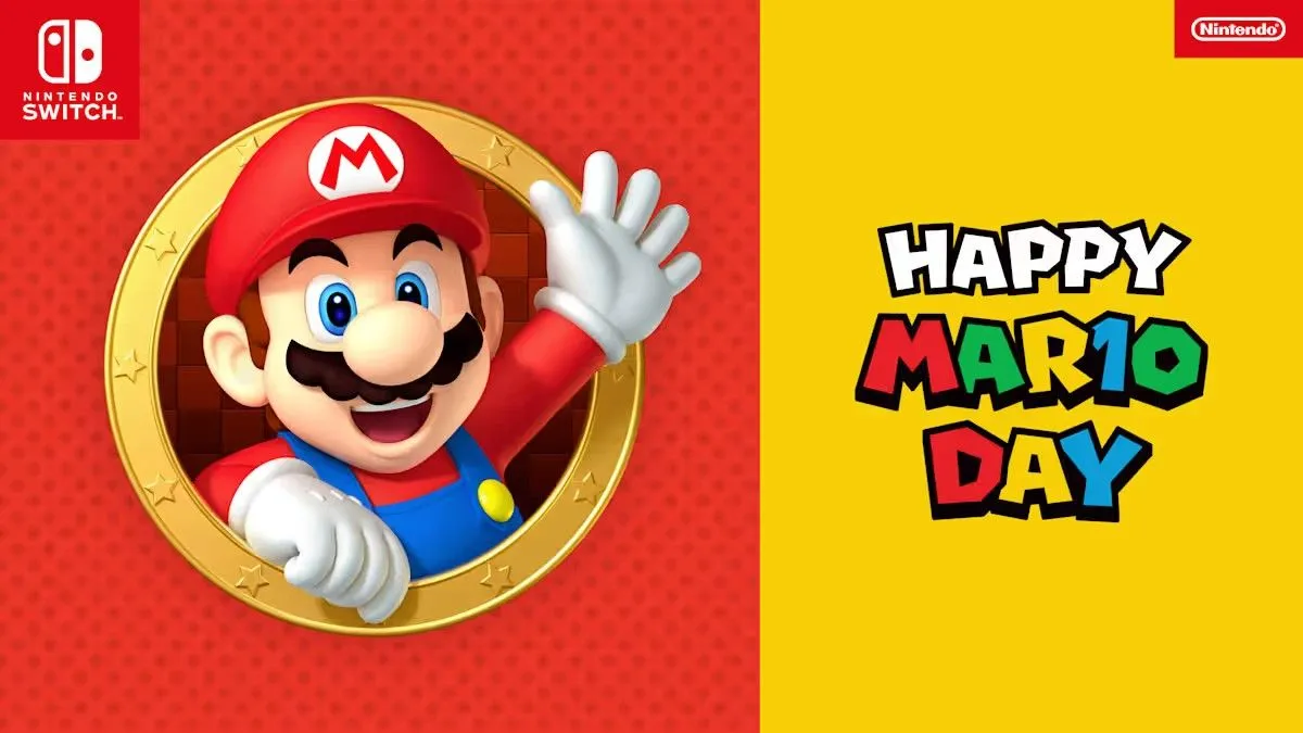 Mario bước ra từ cửa sổ tròn với vẻ mặt vui vẻ