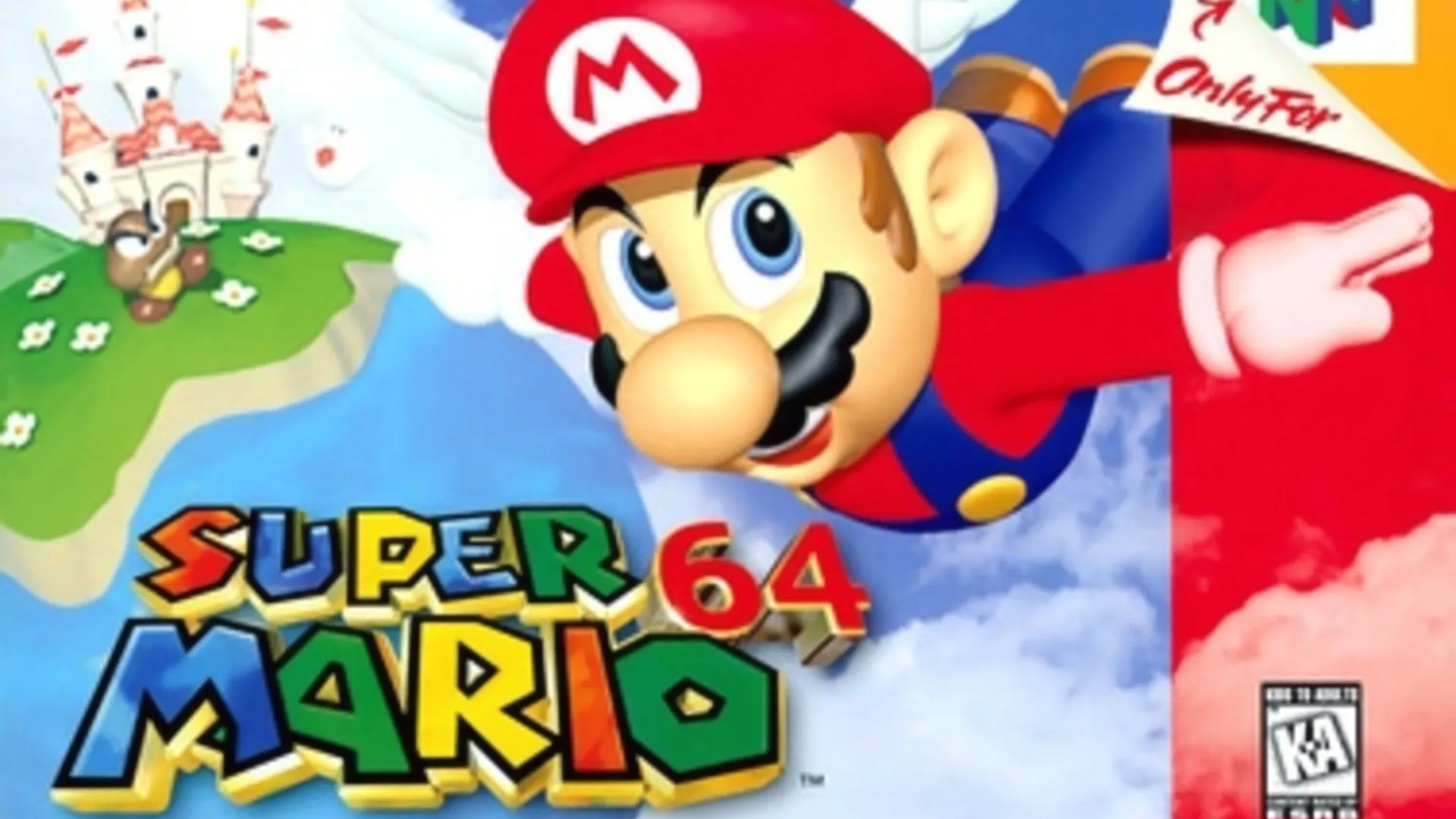 Mario đang bay trong Super Mario 64, một khoảnh khắc kinh điển liên quan đến bí ẩn Luigi.