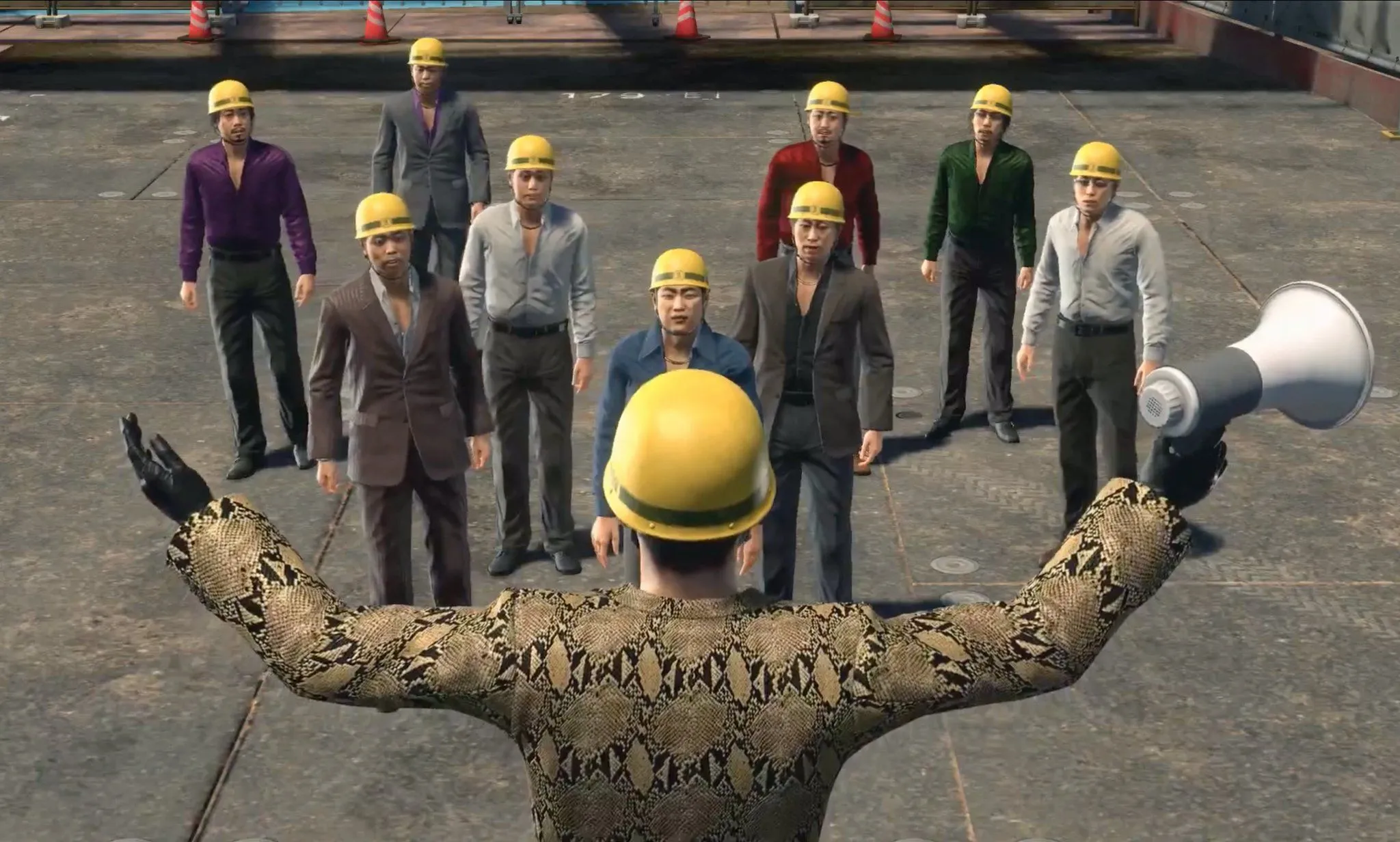 Minigame Majima Construction với góc nhìn từ trên xuống trong Yakuza Kiwami 2