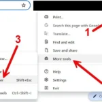 Mở Trình quản lý tác vụ của Google Chrome để kiểm tra việc sử dụng bộ nhớ.