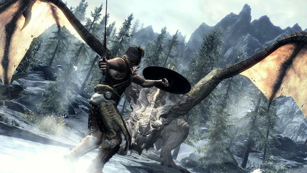 Một ảnh chụp màn hình game RPG The Elder Scrolls V: Skyrim của Bethesda.