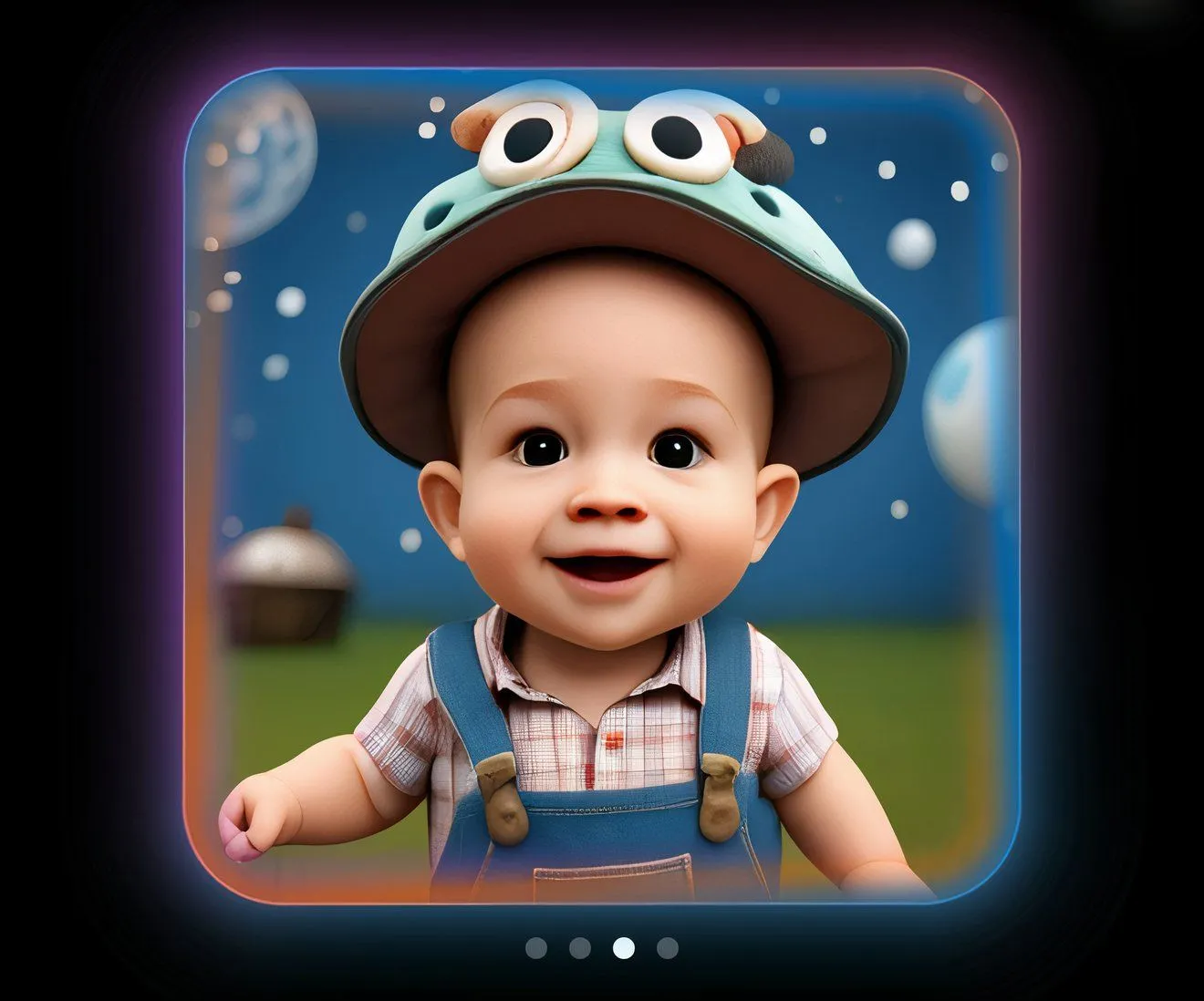 Một bức ảnh em bé được tạo ra bằng Image Playground trên iPhone, với chất lượng chưa ấn tượng.