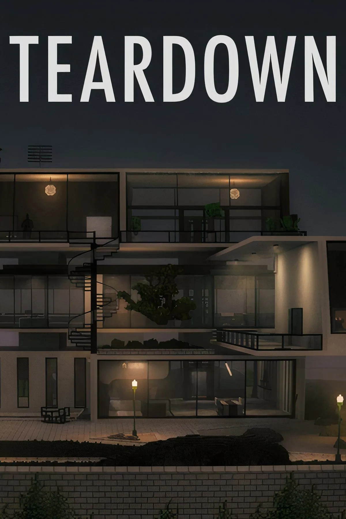Một tòa nhà đang sụp đổ một cách ngoạn mục trong Teardown, minh họa cơ chế vật lý phá hủy của trò chơi