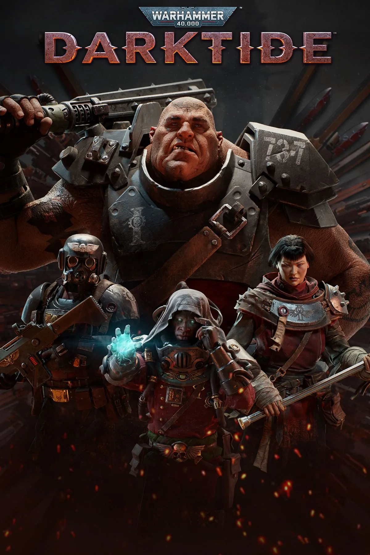 Nhóm đặc vụ Inquisition chống lại làn sóng kẻ thù trong Warhammer 40,000: Darktide, thể hiện lối chơi co-op đậm chất Left 4 Dead.