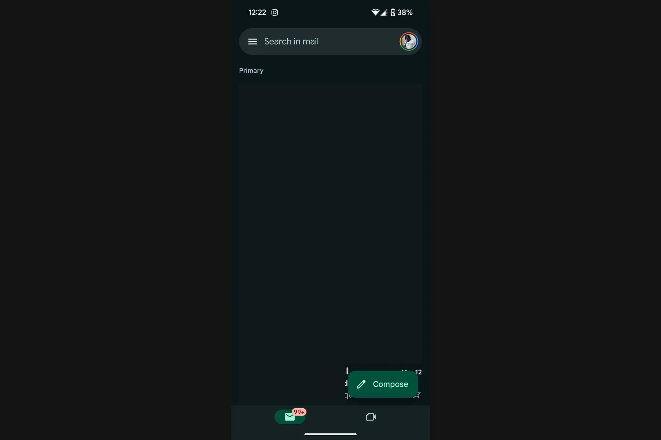 Nút soạn thư mới (Compose) trong ứng dụng Gmail trên Android