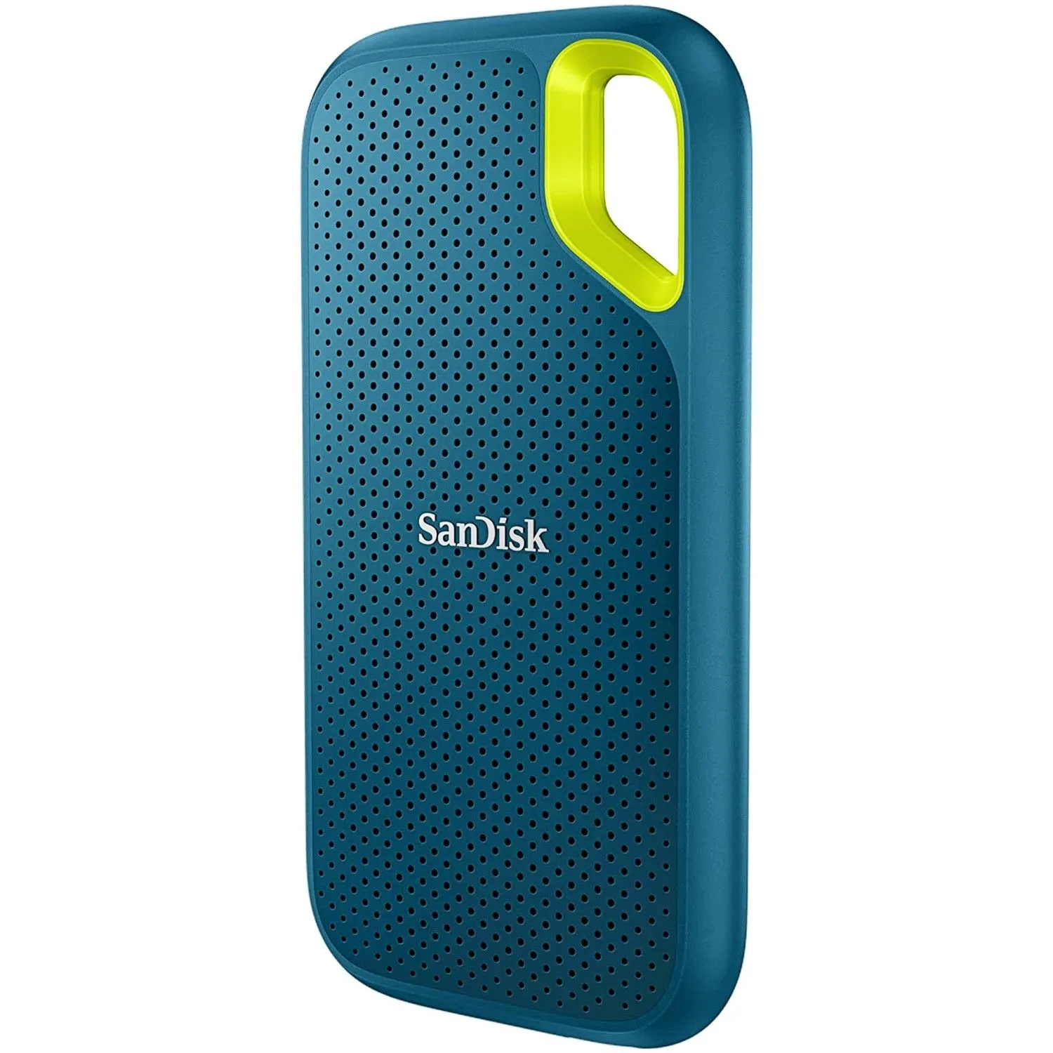 Ổ cứng di động SanDisk 4TB Extreme Portable SSD màu đen trên nền trắng, nổi bật thiết kế nhỏ gọn và bền bỉ.
