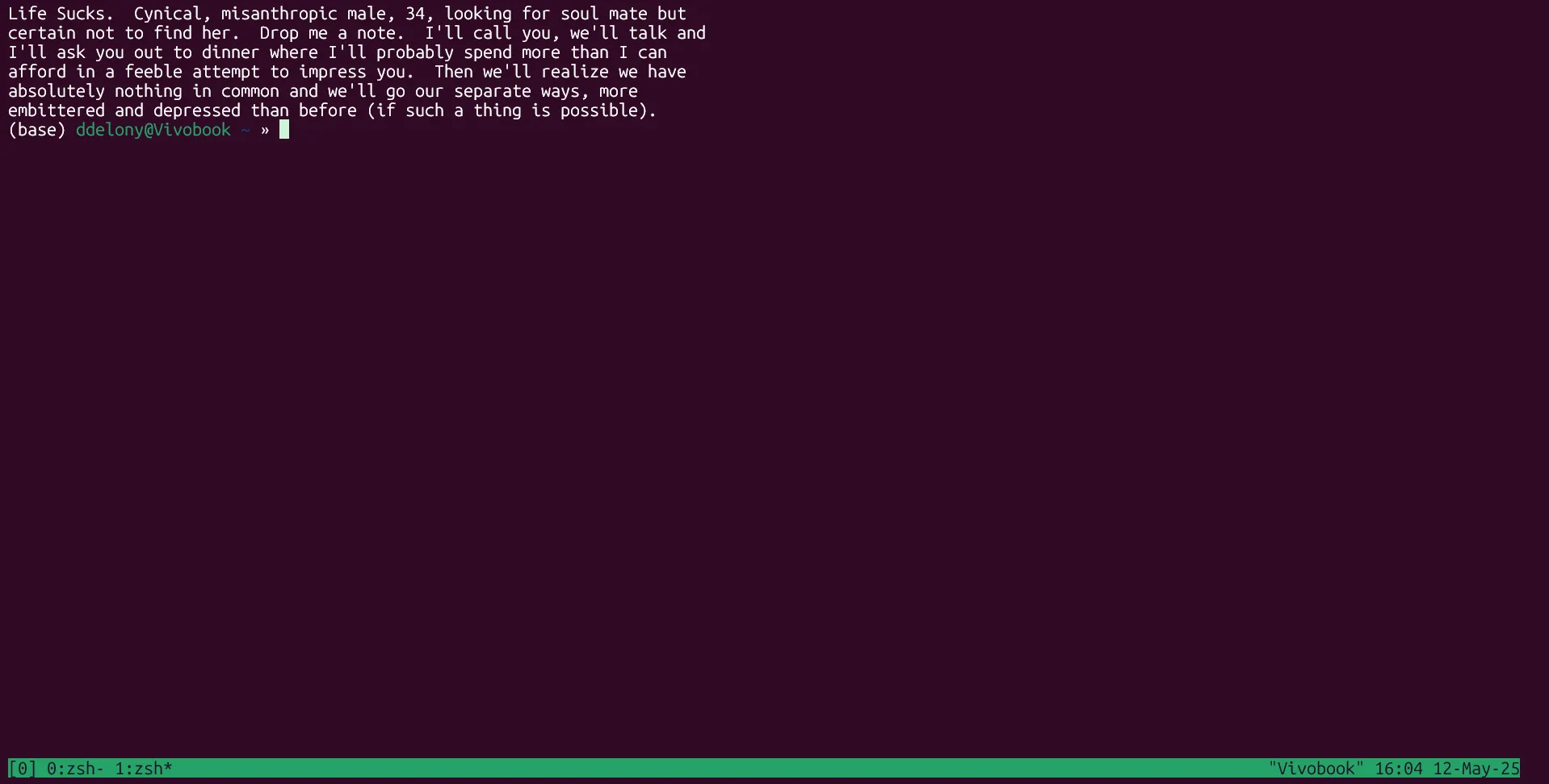 Phiên làm việc tmux với nhiều cửa sổ (windows) đang hoạt động, hiển thị thanh trạng thái ở phía dưới với danh sách các cửa sổ.