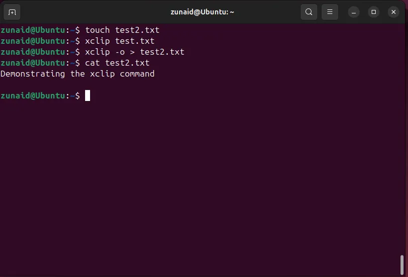 Sao chép nội dung từ file này sang file khác trên Linux bằng xclip và redirection.