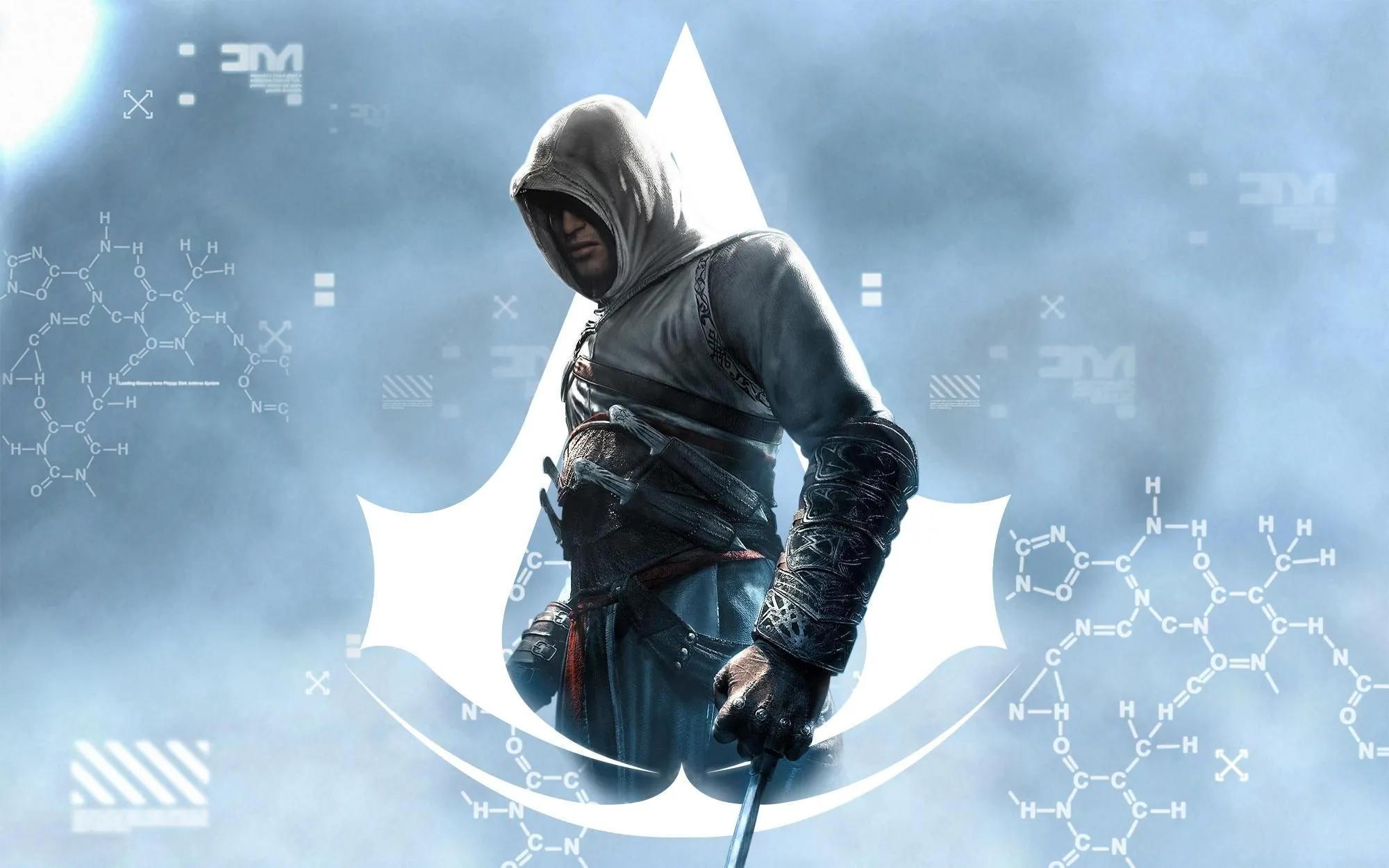 Sát thủ Altair Ibn-La'Ahad trên nóc nhà trong Assassin's Creed 1