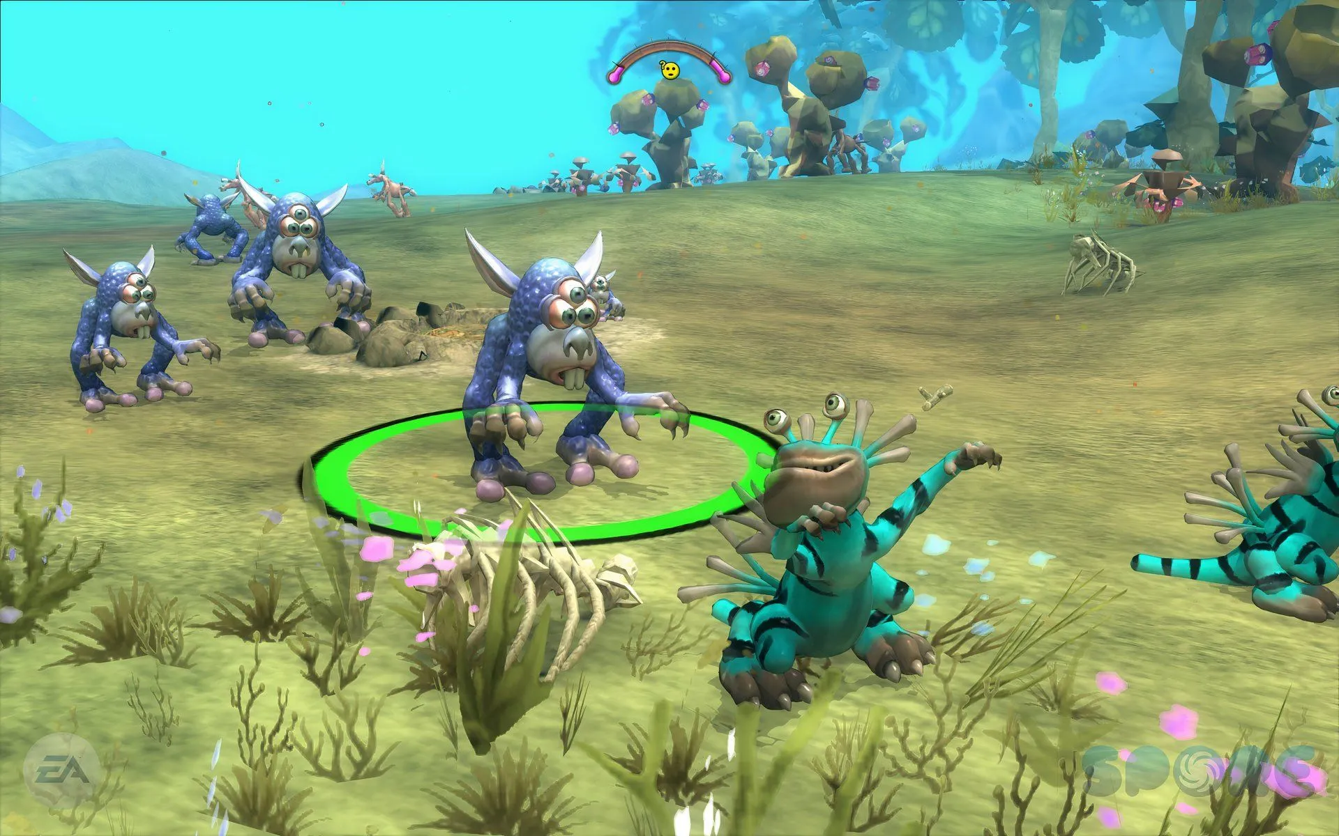 Sinh vật Spore đang tương tác trong môi trường game