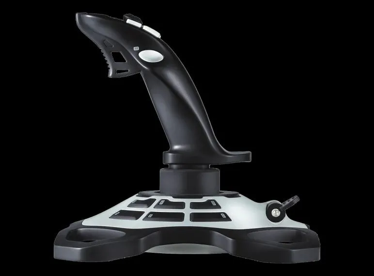 Tay cầm điều khiển bay Logitech Extreme 3D Pro Joystick, một phụ kiện gaming chuyên dụng cho các game mô phỏng bay.