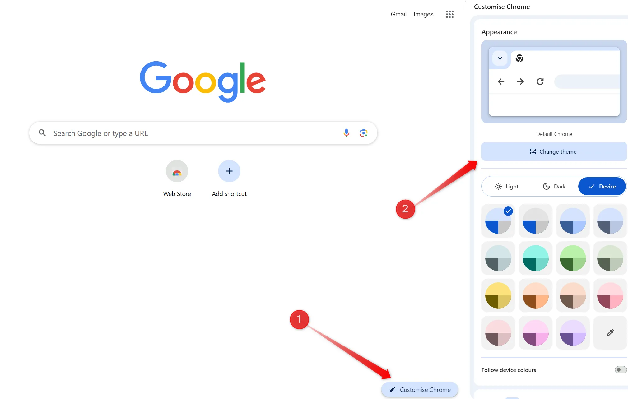 Thay đổi giao diện (theme) trình duyệt Google Chrome để cá nhân hóa.
