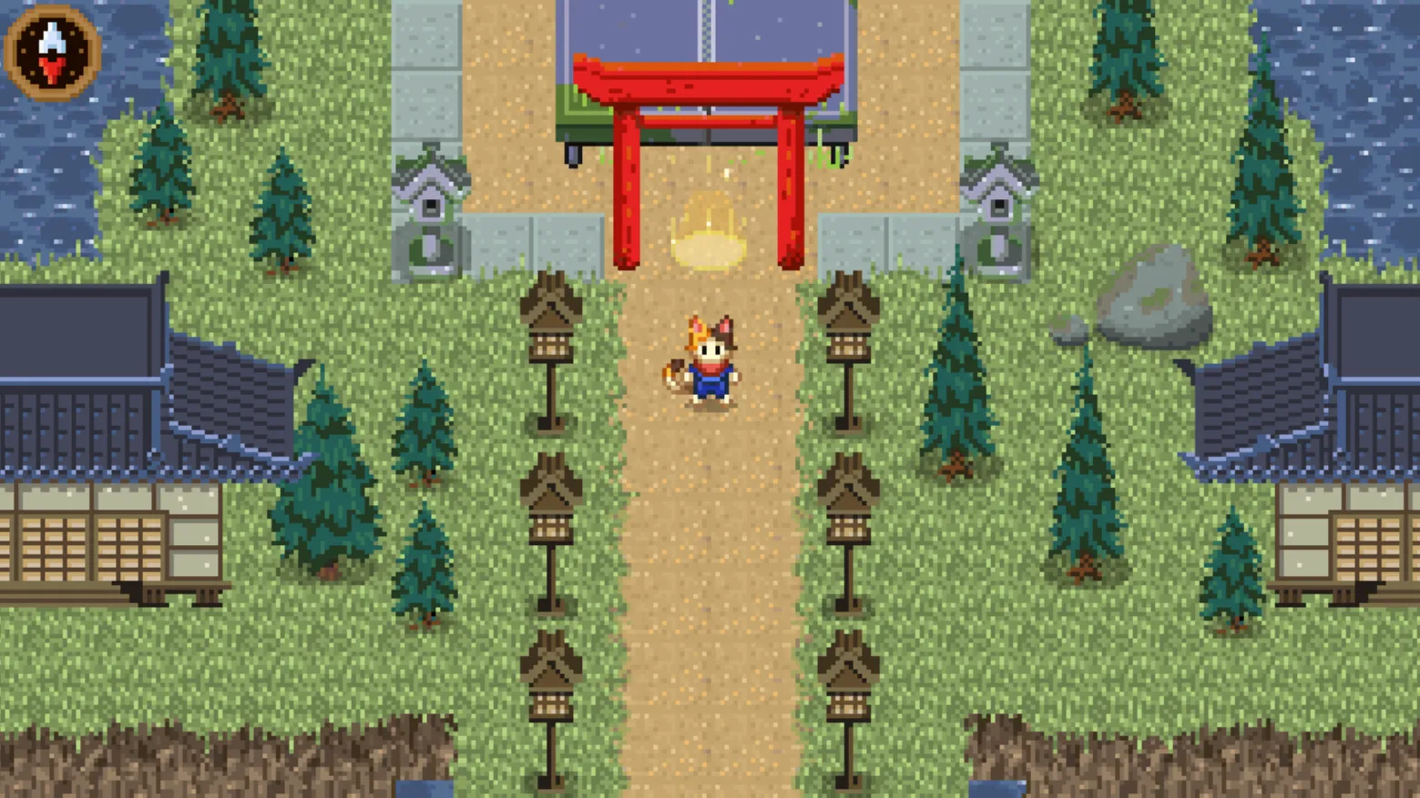 Thế giới game Champion Island Google Doodle với nhân vật mèo Lucky