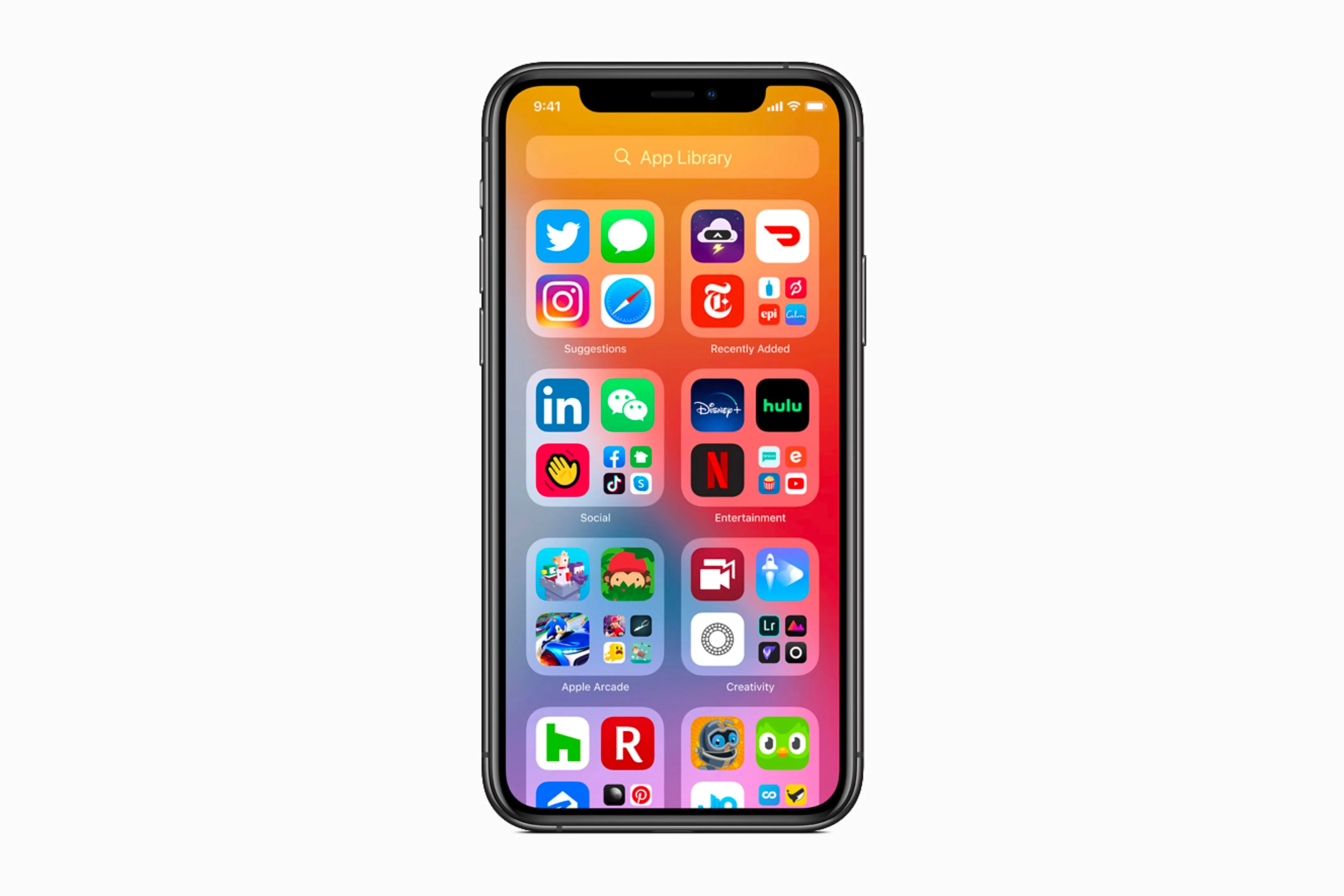Thư viện ứng dụng App Library tự động phân loại ứng dụng trên iPhone iOS 14