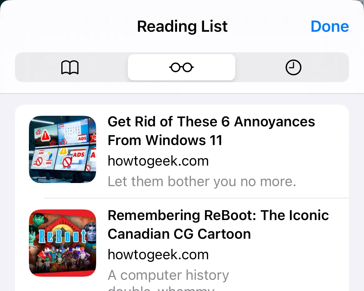 Tính năng Danh sách Đọc (Reading List) của Safari trên iOS 18