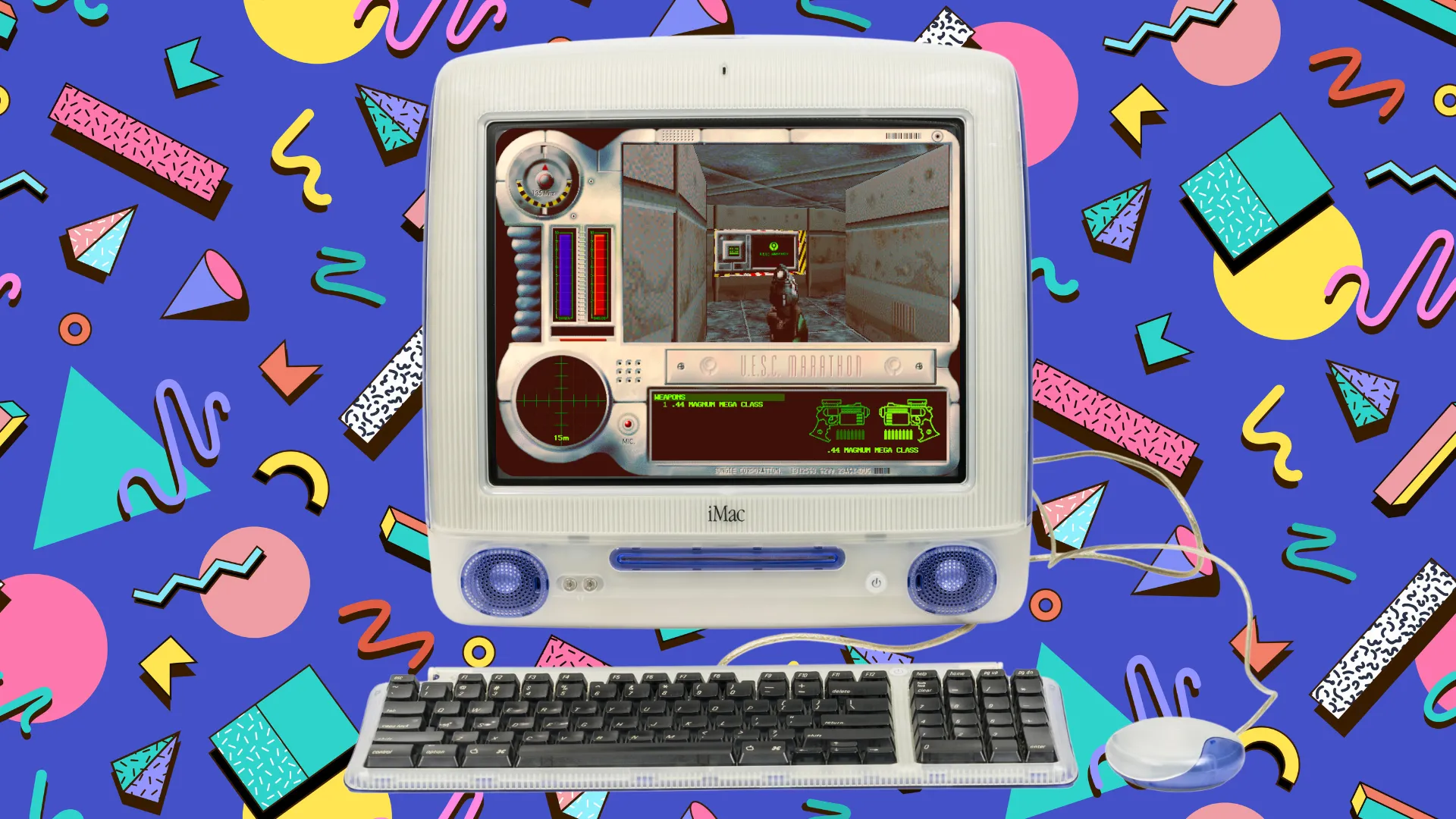 Tựa game Marathon cổ điển trên iMac G3, biểu tượng cho lịch sử Mac gaming