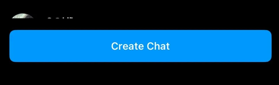 Tùy chọn &quot;Tạo Cuộc trò chuyện&quot; để hoàn tất việc tạo nhóm chat trên Instagram.