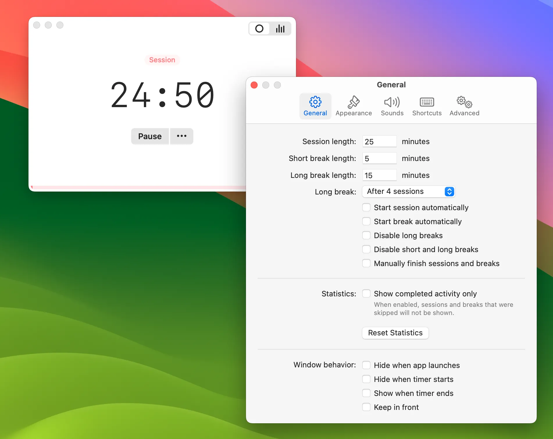 Ứng dụng Tomito Pomodoro Technique cho macOS